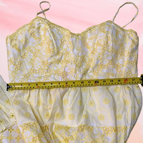 Lilly Pulitzer NWT Women’s Kyla Maxi Dress in St. Tropez Yellow Garden Eyelet - Picture 6 of 15